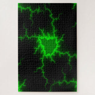 Puzzle Frappes de foudre verte Alien en Pitch noir
