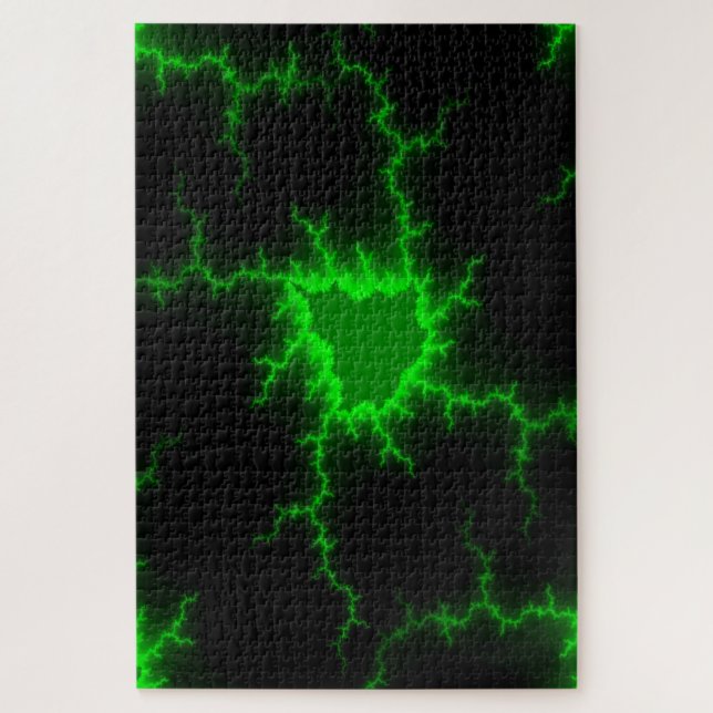 Puzzle Frappes de foudre verte Alien en Pitch noir (Vertical)