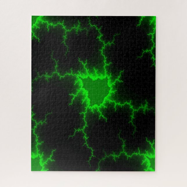Puzzle Frappes de foudre verte Alien en Pitch noir (Vertical)