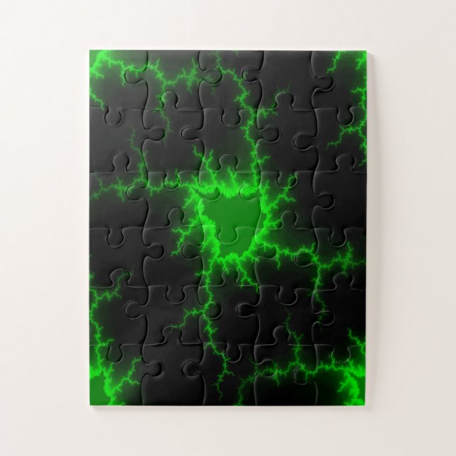 Puzzle Frappes de foudre verte Alien en Pitch noir (Vertical)