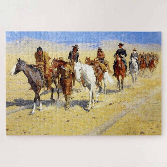 Puzzle Frederic Remington Art de l'Ouest "Pony Tracks" (Horizontal)
