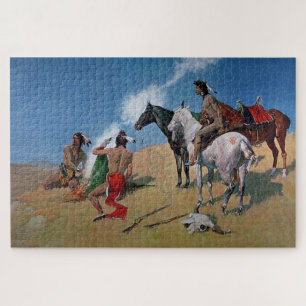 Puzzle Frederic Remington Art de l'Ouest "Signaux de fumé