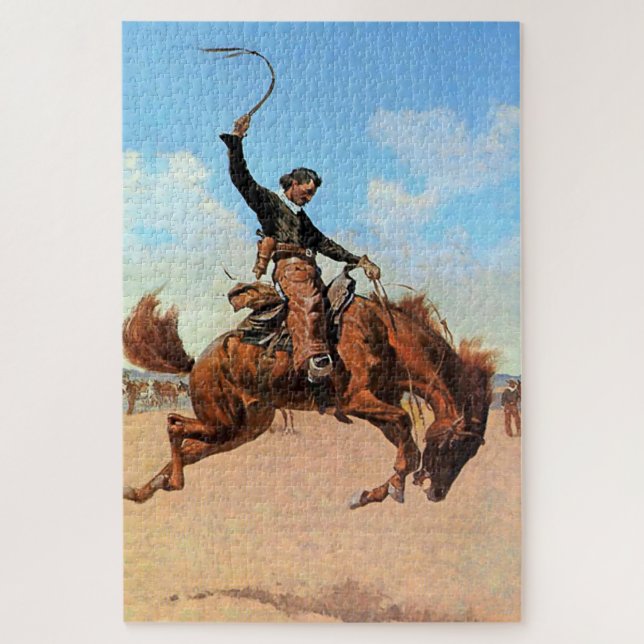 Puzzle Frédéric Remington Art Occidental "The Buck Jumper (Vertical)