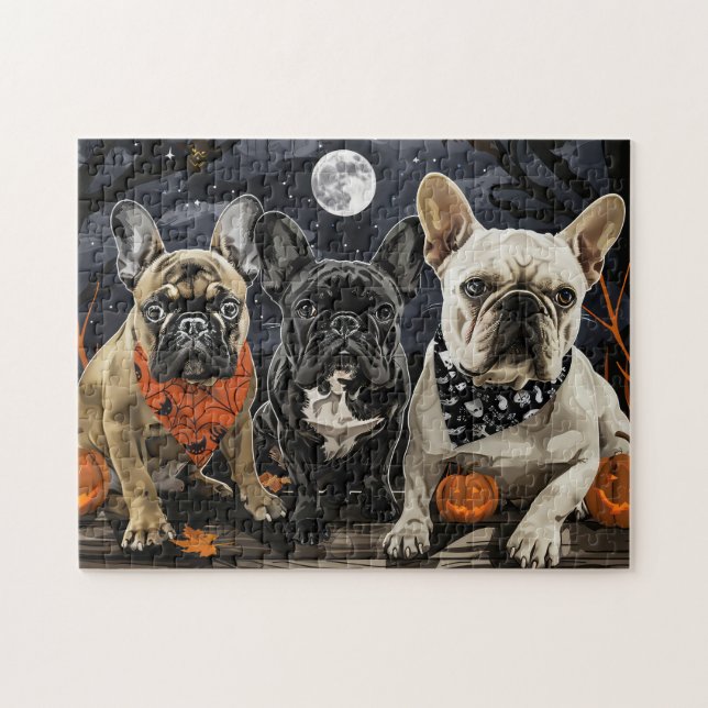 Puzzle French Bulldog Halloween Ensorcelant (Horizontal)