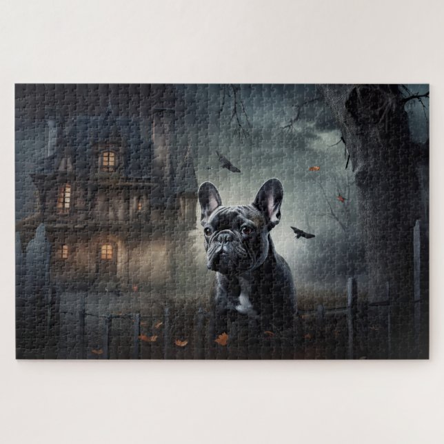 Puzzle French Bulldog Halloween Épouvantable (Horizontal)