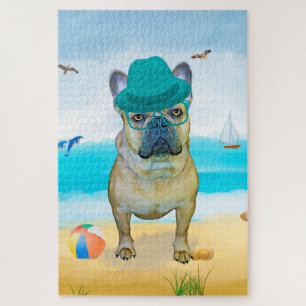 Puzzle French Bulldog sur la plage