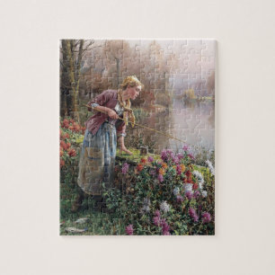 Puzzle French Girl Fishing en Bretagne