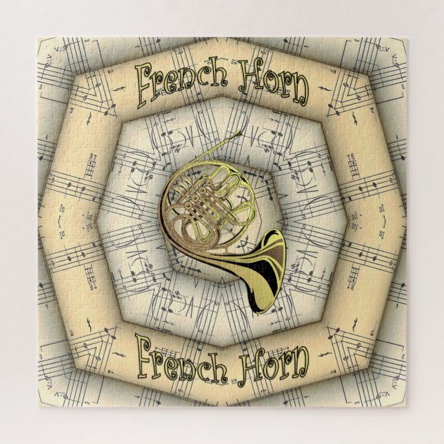 Puzzle French Horn ~ Un design musical étrange ~ Unique ~ (Vertical)