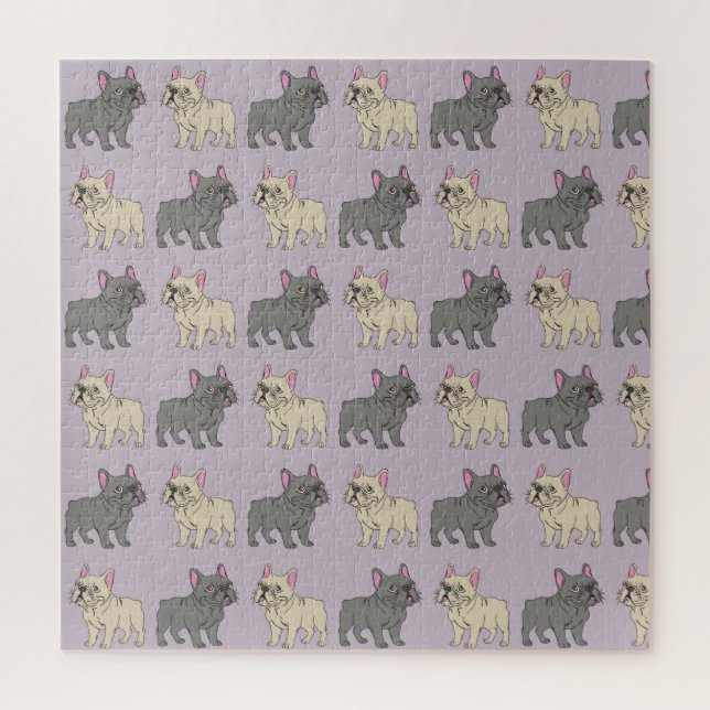Puzzle Frenchies, Violet (Vertical)