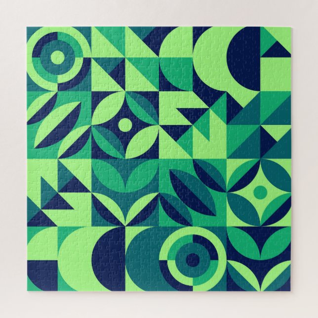 Puzzle Fresque géométrique : design vintage moderne. (Vertical)