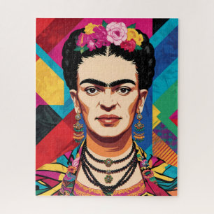 Puzzle Frida Kahlo Pop Art Portrait - Couleurs vives