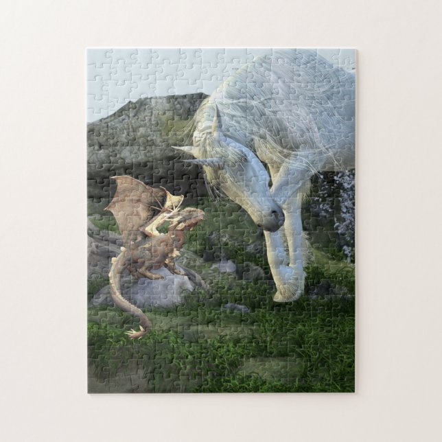 Puzzle Friends Unicorn et Baby Dragon Fairy Tail (Vertical)