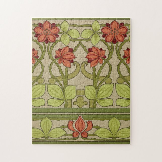 Puzzle Frieze Bordure Art Nouveau Floral (Vertical)
