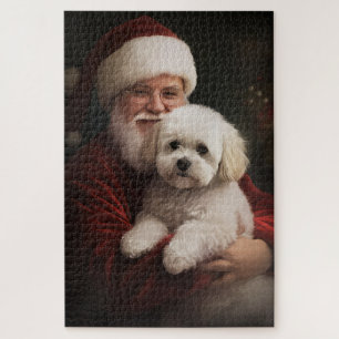 Puzzle Frise de Bichon avec Noël Festif du Père Noël