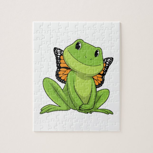 Puzzle Frog with Butterfly (Vertical)