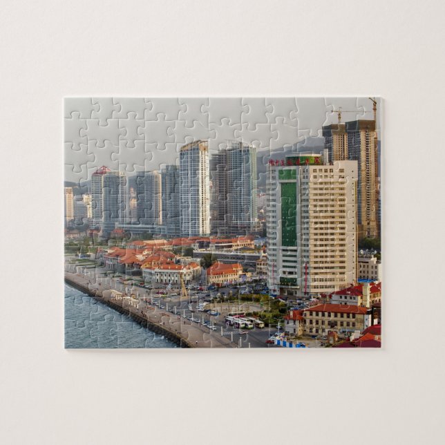 Puzzle Front de mer avec la skyline de la ville de Yantai (Horizontal)