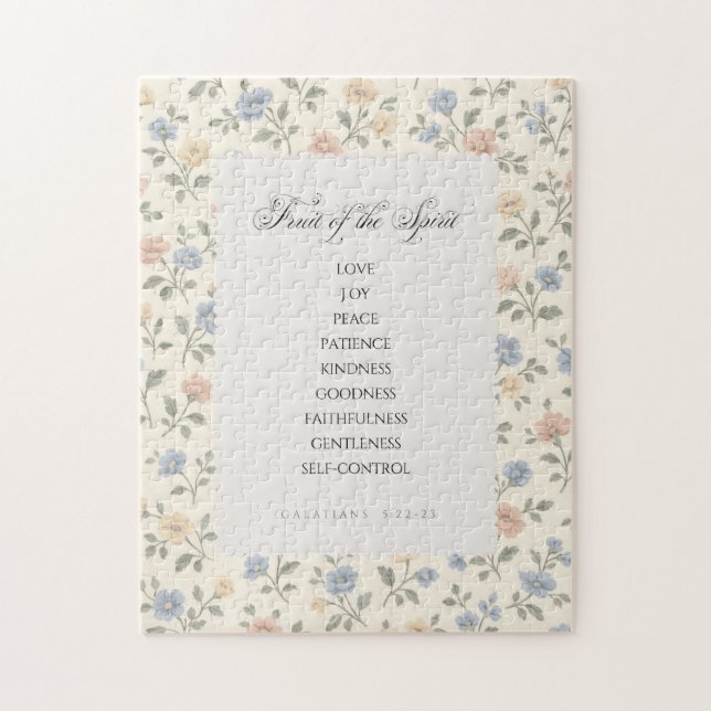 Puzzle Fruit de l'Esprit Galates 5:22–23 Verset de la Bib (Vertical)