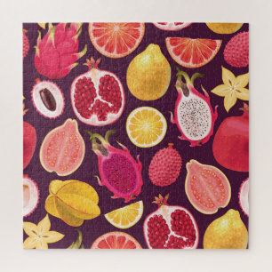 Puzzle Fruit exotique : coloré sans soudure motif