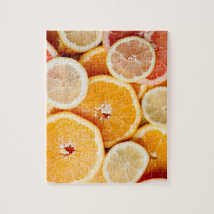 Puzzle Fruits d'agrumes d'orange juteux coupés