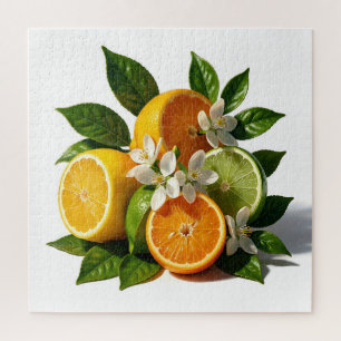 Puzzle Fruits de Citrus Vibrants Fleurs Réalistes