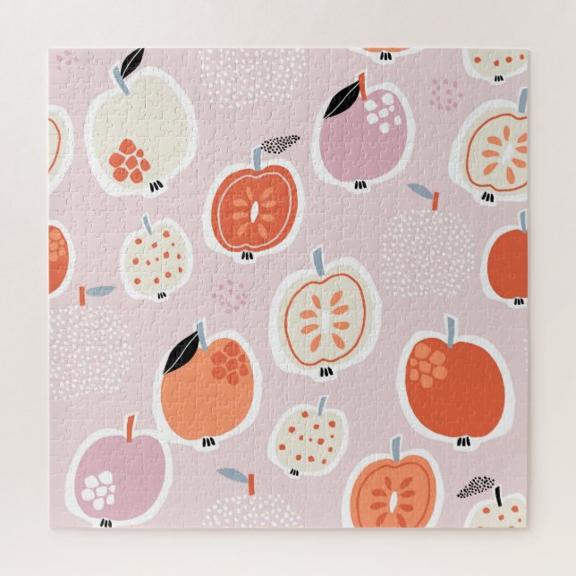 Puzzle Fruits de pomme, abstrait, motif d'été (Vertical)