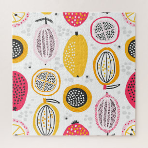 Puzzle Fruits exotiques tirés à la main : été Vintage