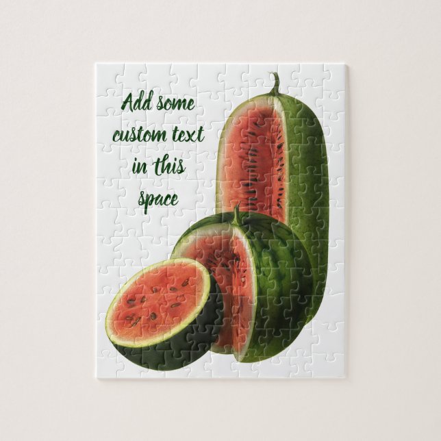 Puzzle Fruits vintages de pastèques, Grands ronds, Alimen (Vertical)