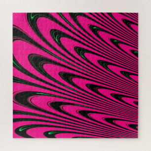Puzzle Fuchsia Peacock Feathes Fractal Abstrait Art