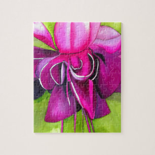 Puzzle Fuchsia pop art watercolour flower