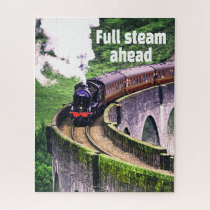 Puzzle Full steam ahead Locomotive Train on Bridge