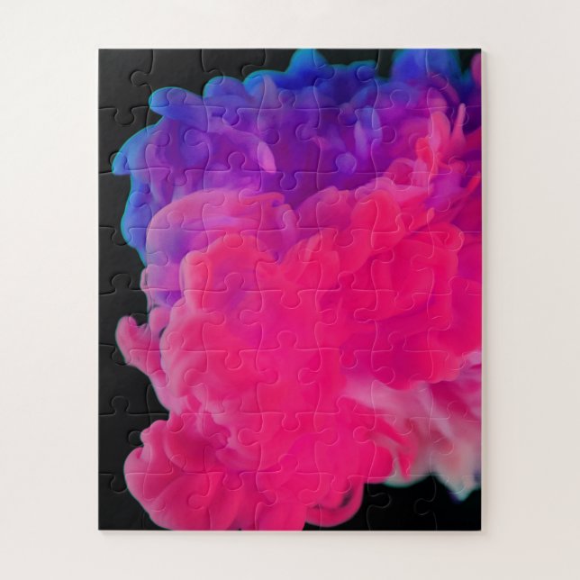 Puzzle Fumée numérique rose et violet (Vertical)