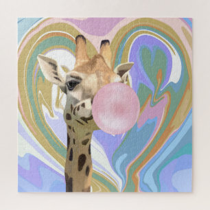 Puzzle Fun Bubblegum soufflant Giraffe Liquide Swirl Bleu