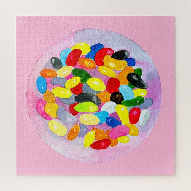 Puzzle Fun gelée bonbons haricots aquarelle (Vertical)