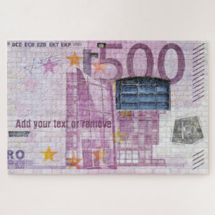 Puzzle Fun street art graffiti of a 500 euro bank note,