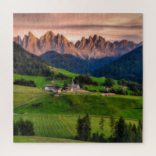 Puzzle Funes, Italie photo de paysage pittoresque