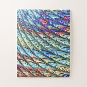 Puzzle Funky Boho Colorful Psychedelic Waves Art Abstrait
