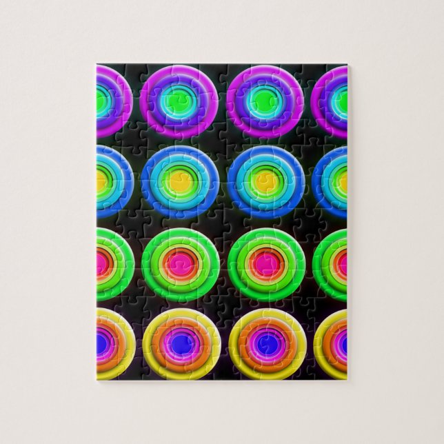 Puzzle Funky Colorful 3D Circles (Vertical)