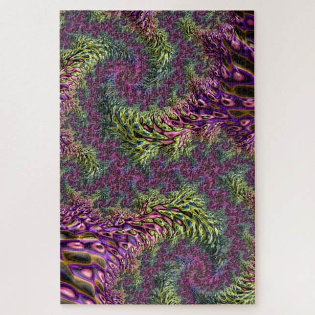 Puzzle Funky Groovy Abstrait Numérique Art Fractal (Vertical)