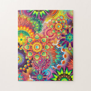 Puzzle Funky Retro Motif Abstrait Boho