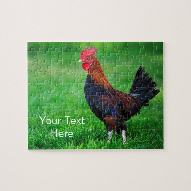 Puzzle Funny Bantam Rooster personnalisé (Horizontal)