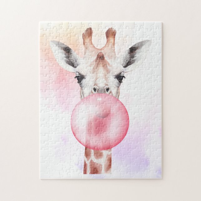 Puzzle Funny Bubblegum Giraffe (Vertical)