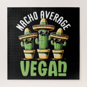 Puzzle Funny Cactus Sombrero Nacho Vegan moyen