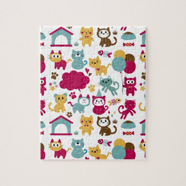 Puzzle Funny Cats Motif (Vertical)
