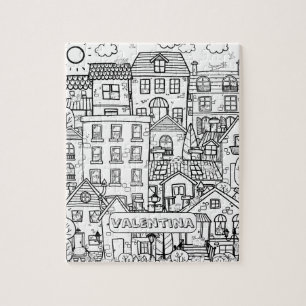 Puzzle Funny Cats ville détaillée Noir Blanc Nom