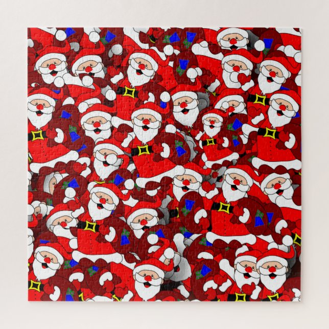 Puzzle Funny Christmas Modern Whimsical Père Noël Collage (Vertical)