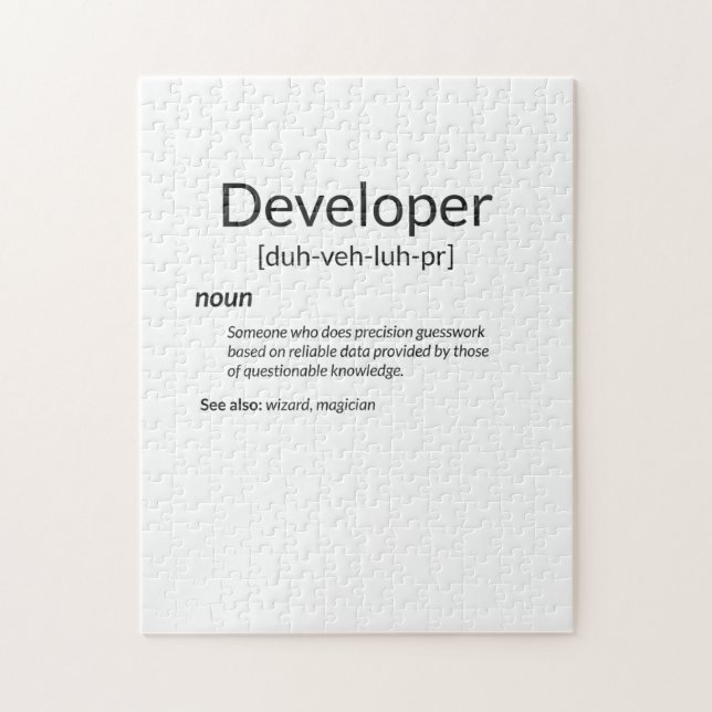 Puzzle Funny Developers Gift Developer Definition Gift (Vertical)