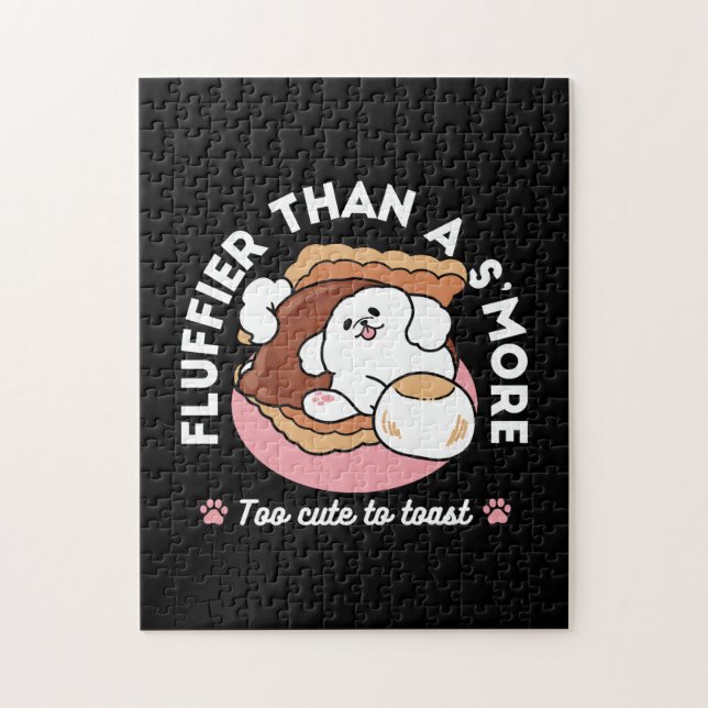 Puzzle Funny Dog and S’more Design – Kawaii Pet Lover Pun (Vertical)