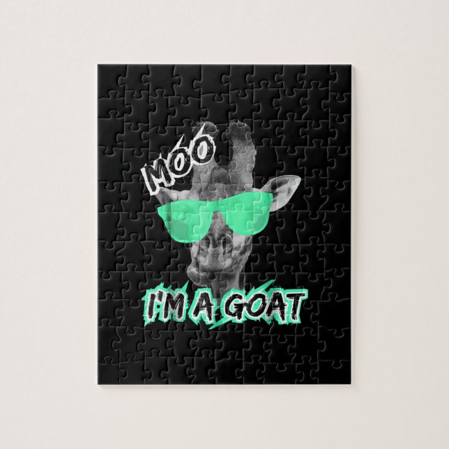 Puzzle Funny Giraffe Moo Dans le zoo de Goat (Vertical)