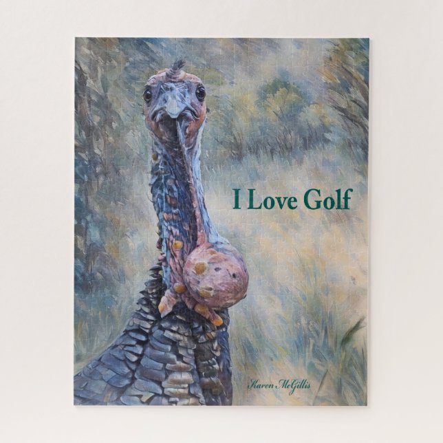 Puzzle Funny I Love Golf Wild Turquie (Vertical)