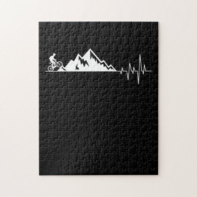 Puzzle funny mountain bike heartbeat bikers (Vertical)